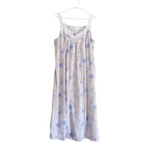 Eileen West Floral Nightgown Ballet Cottagecore Sleeveless Country Full Length